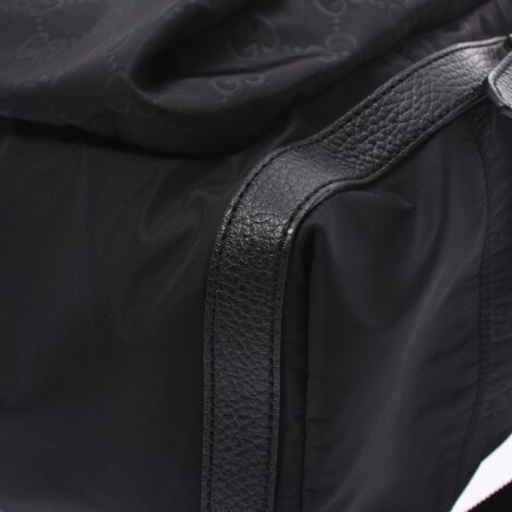 Gucci Gg Pattern Backpack Black Nylon Leather Bac… - image 5